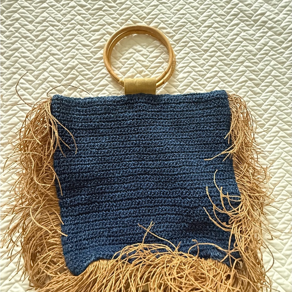 Roller Rabbit Blue and Tan Tote Bag